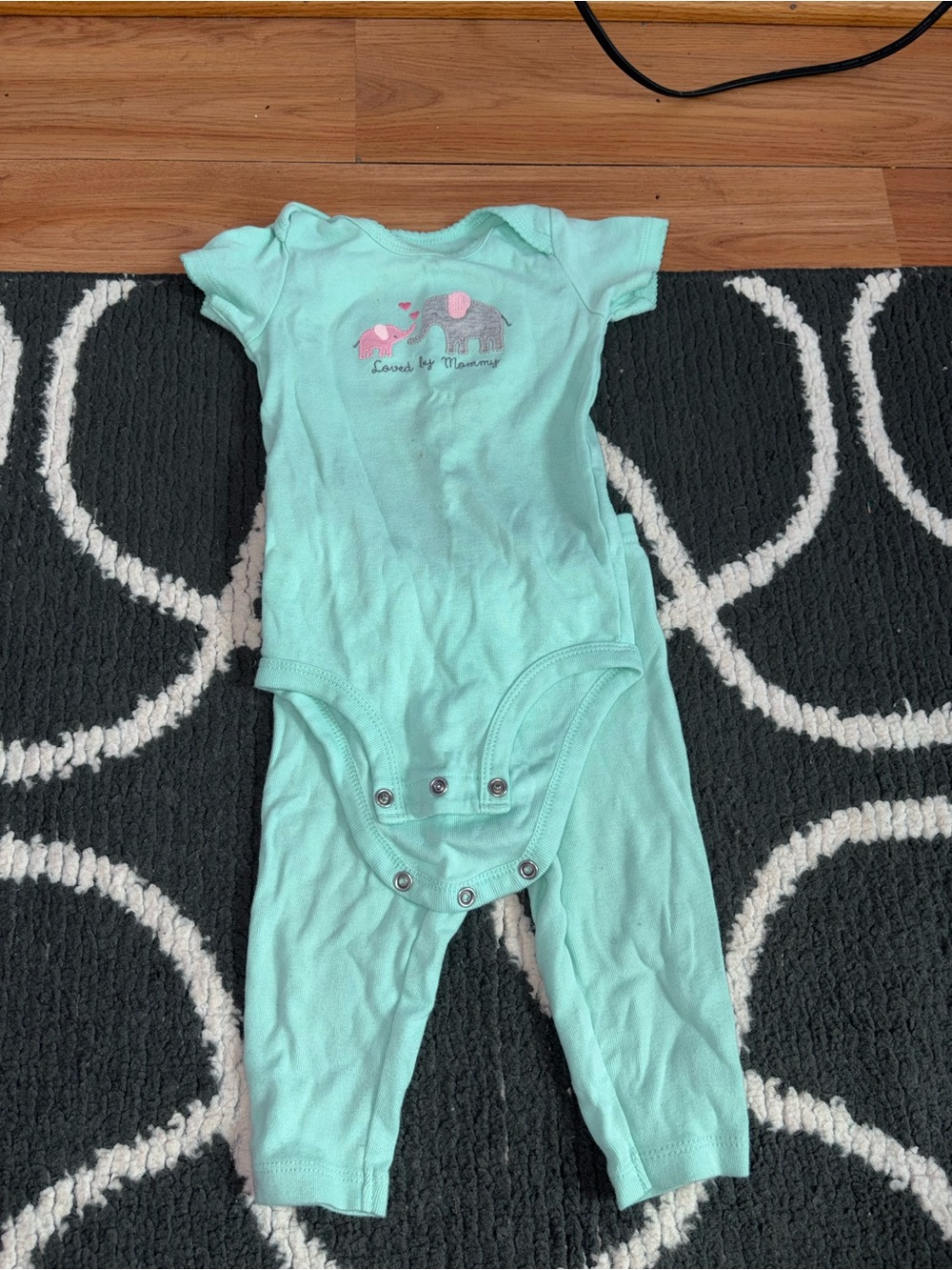 Mint Green Baby Bodysuit & Ruffle Waist Pants Set - Picture 2 of 2